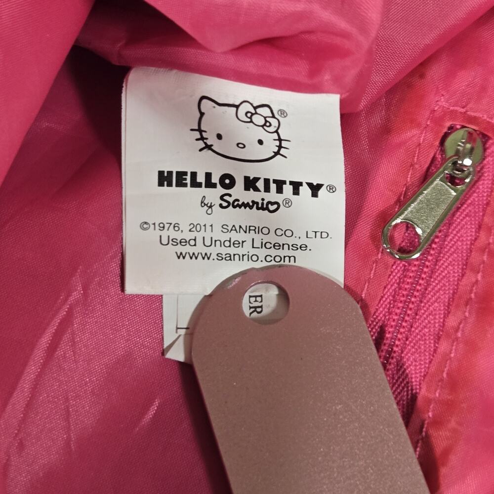 Hello Kitty Pink Canvas Tote Handbag with Snap and Zipped Inside Small Pocket - Picture 6 of 10